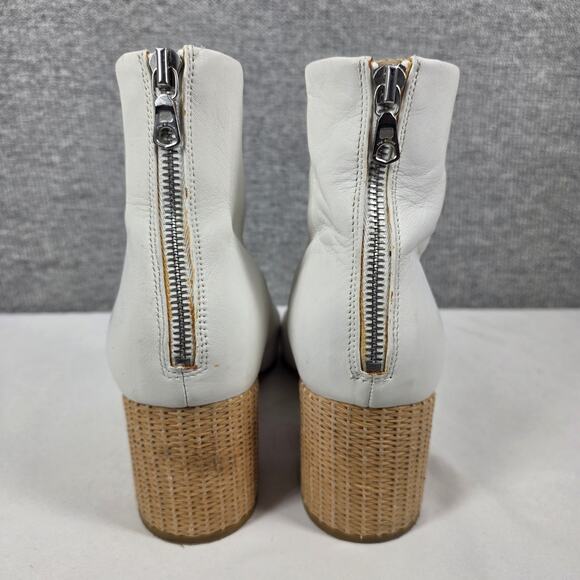 RAG & BONE DREA WHITE LEATHER BOOT – WICKER HEEL – WOMEN’S US 9 – MADE IN ITALY - Picture 5 of 13